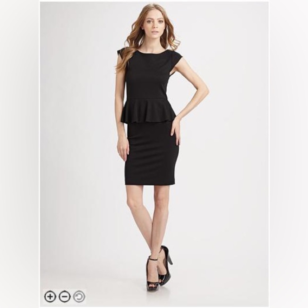Alice + Olivia Employed Black Victoria Peplum dress
